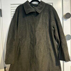 Ellen Tracy Grey Angora Rabbit Fur Pea Coat Women's size 16